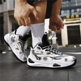 thumbnail image 3 of Bolognifi Men's High-Top Breathable, Non-Slip and Shock-Absorbing Basketball Shoes - WHITE_6.5, 3 of 7