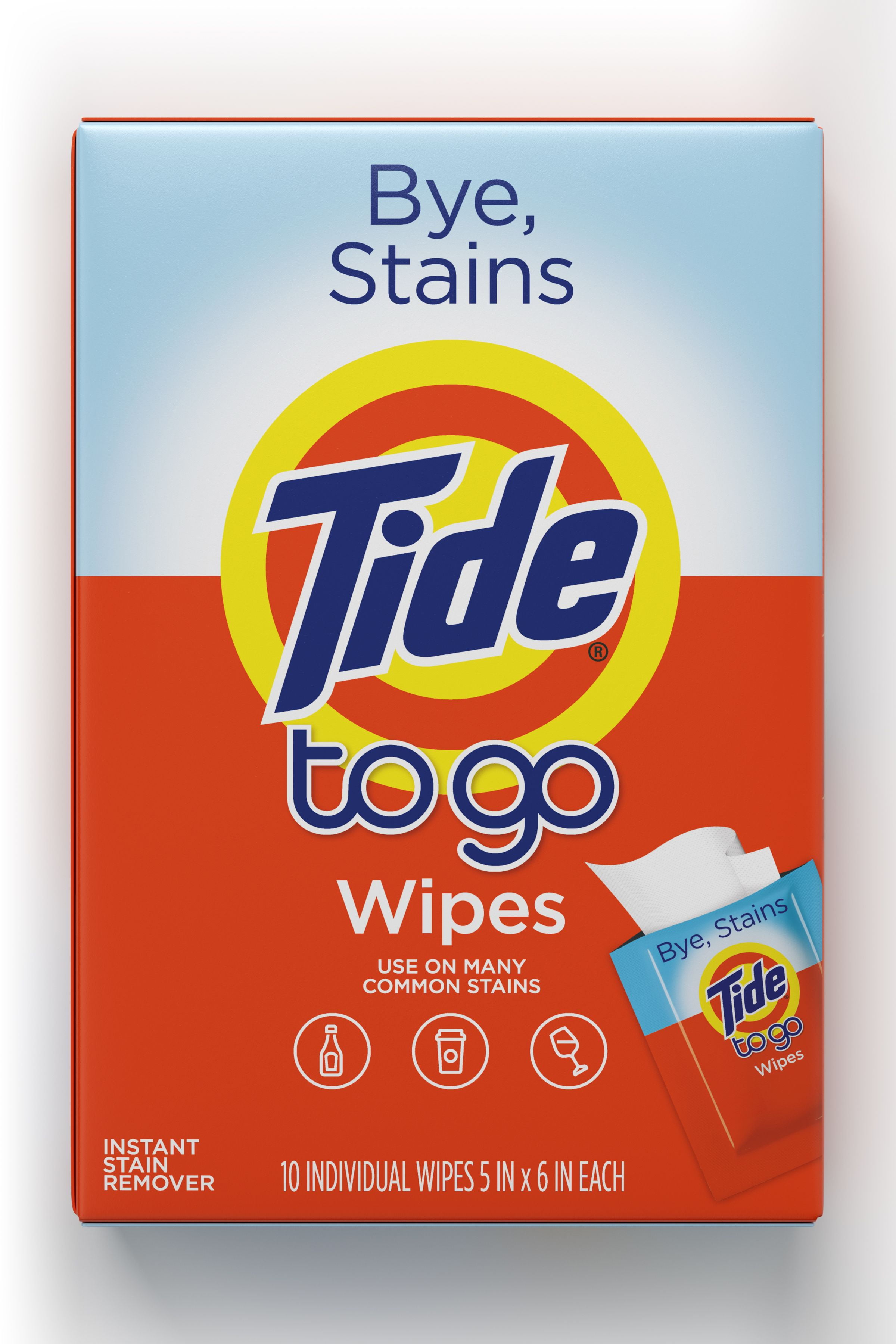 Tide To Go Instant Stain Removing Wipes, 10 Count Wipes