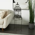 thumbnail image 3 of DecMode Scroll Indoor Outdoor On Removable Stand Black Metal Birdcage with Latch Lock Closure and Top Hook, 3 of 15