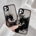 thumbnail image 2 of Funda de teléfono con pintura de pincel de tinta con patrón de dragón, cubierta trasera dura para iPhone X, XR, XS MAX, 7, 8 Plus, SE 2020, 12, 13, 14, 11 Pro Max Fivean unisex, 2 of 2