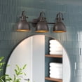 thumbnail image 4 of 3 Light Industrial Bathroom Vanity Light with Dark Bronze Bathroom Ligh Fixtures over Mirror, 4 of 8