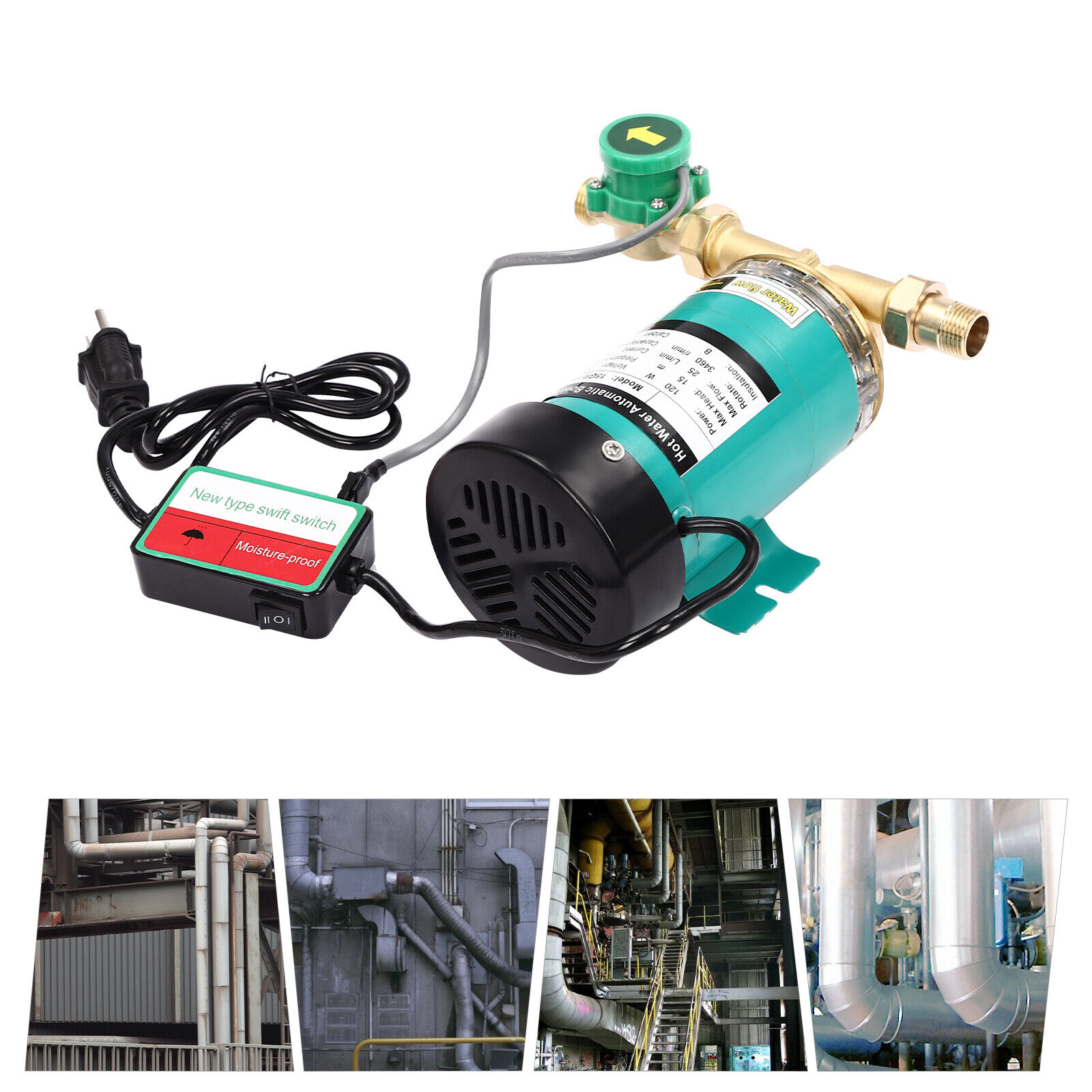 120W 115V Household Booster Pump Automatic Boost Water Pressure Pump Fits Shower