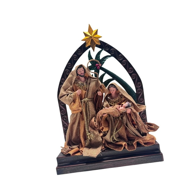 Colección de adornos de mesa con figuras de Natividad navideña, suministros para fiestas, resina, para repisa, encimera, dormitorio, festivales, Estilo A