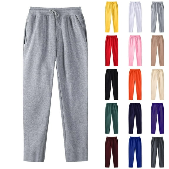 zaveiop Womens Straight Leg Clearance Sale Sweatpants,Winter Fleece Lined Warm Lightweight Sweatpants Casual Elastic High Waist Trousers (Navy, XL)