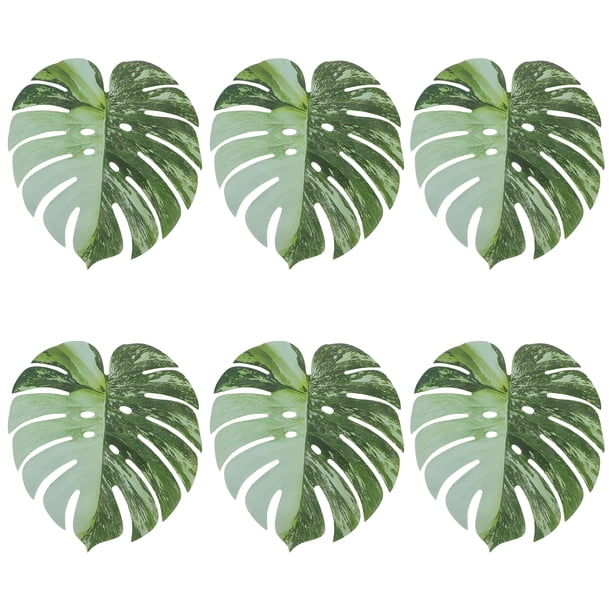 BRIGHTFUFU 6 uds hojas tropicales artificiales hojas de palma hojas de imitación para decoración de mesa de fiesta hawaiana Luau