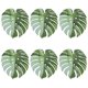 thumbnail image 1 of BRIGHTFUFU 6 uds hojas tropicales artificiales hojas de palma hojas de imitación para decoración de mesa de fiesta hawaiana Luau, 1 of 7