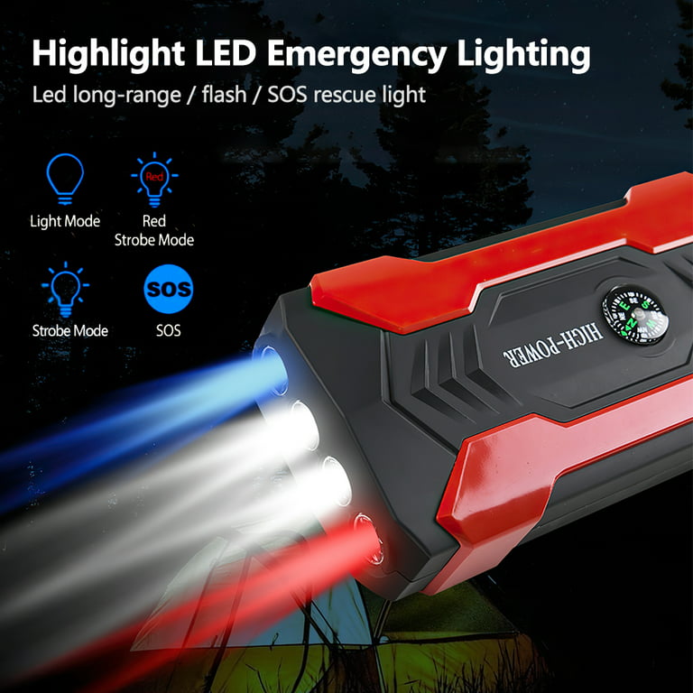 MDHAND Car Jump Starter, 100000mAh Portable Charger Power Bank with LED  Flash Light, Emergency Charger Battery Power Bank, Car Booster Starting  Device