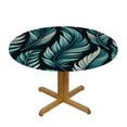 thumbnail image 3 of PIKWEEK Feather Round Elastic Tablecloth, Elastic Edged Polyester Table Cover, for Home Kitchen Dining Room, 3 of 7