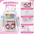 thumbnail image 5 of DAKIMOE Clear Backpack Heavy Duty Stadium Approved School Cute Transparent Backpacks Clear Bag Travel, 5 of 8