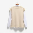 thumbnail image 2 of Chandail Sans Manches pour Femmes, Col en V, Mode Coréenne, Printemps Automne, 2024, 2 of 7