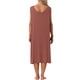 thumbnail image 3 of Camisón de algodón para mujer sin mangas, vestido largo de tanque, chemise de escote redondo, pijamas de salón, camiseta de noche S roja, 3 of 6