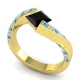 thumbnail image 2 of 1.20 Carat Beautiful Natural Diamond Black Onyx & Blue Topaz Gemstone Engagement Ring for Ladies Solid 18K Yellow Gold Size 10.5 by Diamond-Capitals, 2 of 8