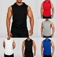 thumbnail image 5 of Mens Sleeveless Muscle Hoodie Tank Top T-shirt Hooded Gilet Sports Gym Workout, 5 of 13