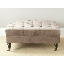 SAFAVIEH Clark Tufted Cocktail Ottoman Mushroom Taupe