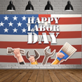 thumbnail image 6 of Decorative Design Happy Labor Day Banner American Flag Elements Patriotic Celebration Polyester Material Hammer Wrench for Labor Day Party Outdoor Event Indoor Decoration, 6 of 7