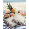 thumbnail image 3 of Waterproof Throw Pillow Covers, Independence Day Poppies Flower Leaves Vintage Floral Print Summer Spring Plant Decorative Pillowcase Soft Cushion Case for Patio Balcony, Set of 2 Square, 18"X18", 3 of 6