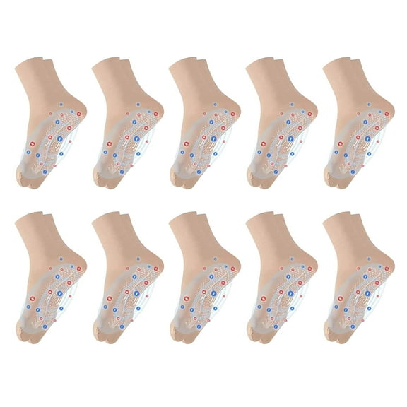 Audhol No Show Socks Womens and Men Body Shaping Stretch Socks Health Socks Tourmaline Socks Foot Massage Socks Thin Non Slip Socks Anti-slid Athletic Running Invisible Socks Beige A