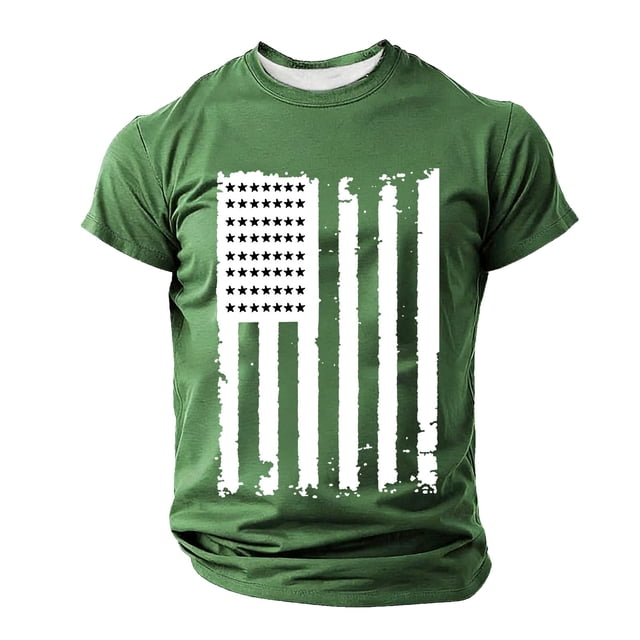 Mens Camisetas Deportes Casuales Manga Corta Impresa Cuello Redondo Suéter Blusa de Fitness Verano