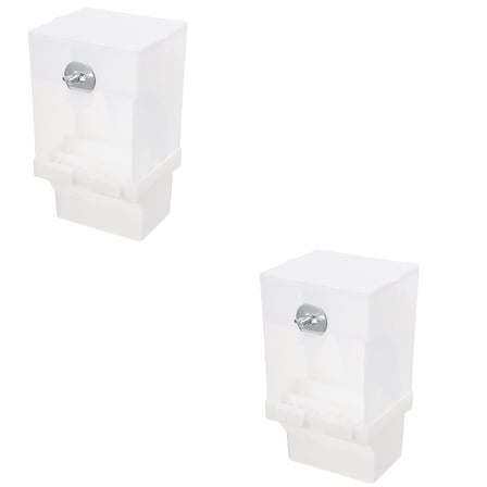 MLINS 2pcs Birdcage Mounted Bird Feeder Parrot Food Feeding Box Transparent Parrot Feeder