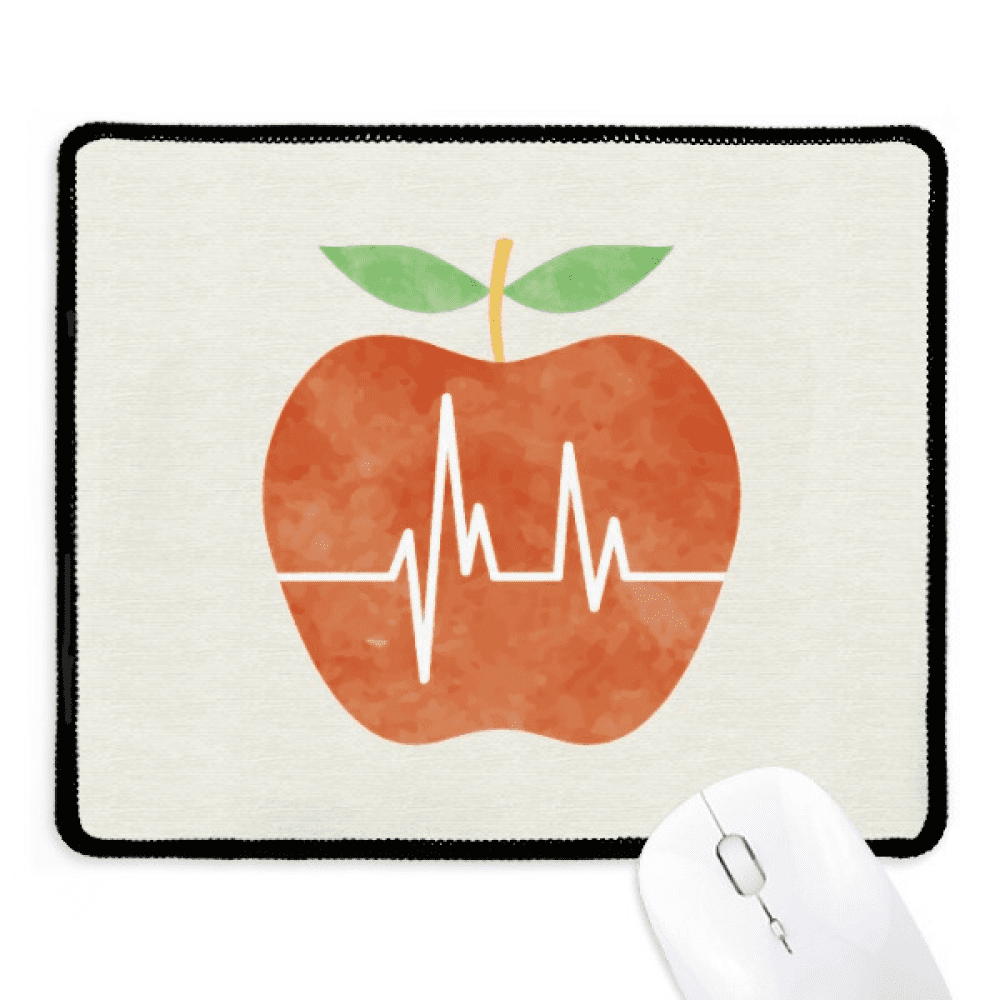 Heart Electrocardiogram Design Pattern Mousepad Stitched Edge Mat