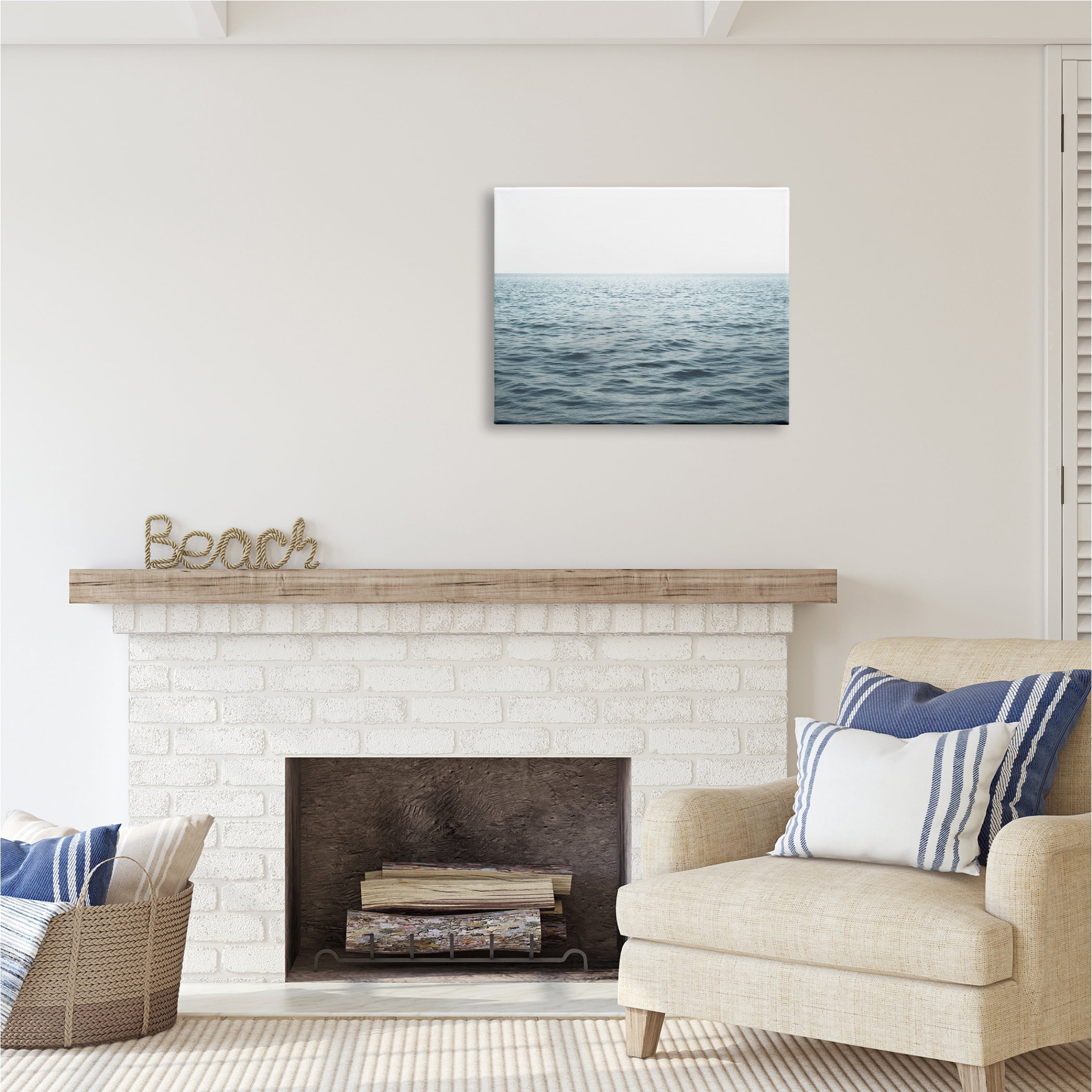 Stupell Industries Blue Sea Waves Photography Nature Photography Gallery Wrapped Canvas Print Wall Art, 30 x 24