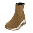 thumbnail image 7 of Suede Wedge Snow Boots for Women High Top Winter Non Slip Outdoor Sneakers Trendy Zipper Ankle Booties, 7 of 7