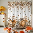 thumbnail image 3 of Thanksgiving Pumpkin Shower Curtains for Bathroom, Fall Watercolor Rose Waterproof Fabric Shower Curtain for Bathroom Bathtub Decoration, Machine Washable, 36"x72", 3 of 9