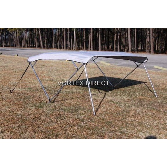 Grey Vortex 4 Bow Bimini Top 10' Long, 73-78" Wide, 54" High, Complete Kit, Frame, Canopy, and Hardware (FAST SHIPPING - 1 TO 4 BUSINESS DAY DELIVERY)
