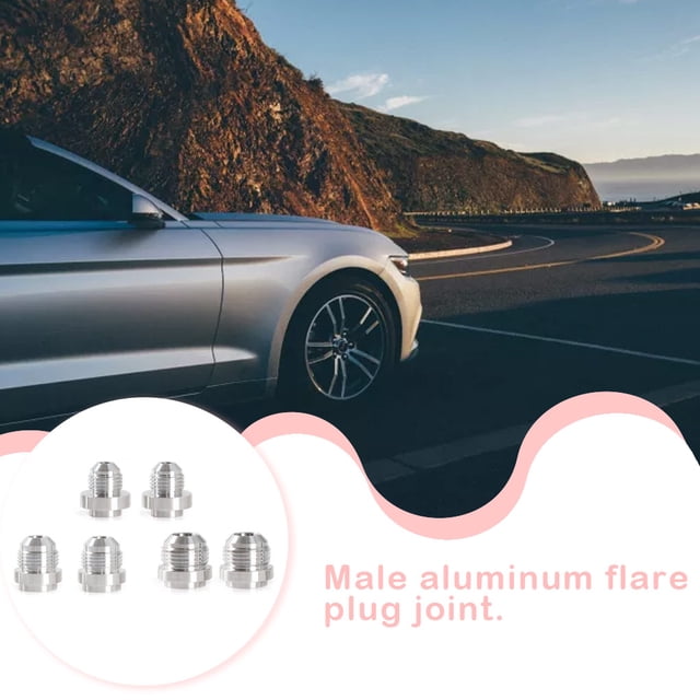 2 Pieces Aluminium Alloy Auto Fuel Fuel Line Adapter Line Adapter Detachable Leakproof Replacement Automotive Water Air Fitting Accessories AN6