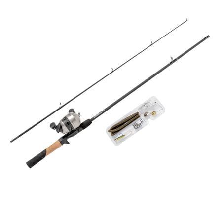 Zebco 33 bass and gamefish 5'8 medium action spincast combo with Strike King baits