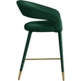 thumbnail image 3 of Meridian Furniture Destiny Green Velvet Stool, 3 of 5