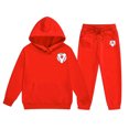 thumbnail image 1 of toraway Boy Outfit Sets Spring Reindeer Girls' Hoodie Set Children's Two Piece Set Medium and Small Children's Solid Color Long Sleeved Hoodie and Sweatpants 8-9 Years, 1 of 4