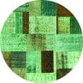 thumbnail image 1 of Ahgly Company Indoor Round Patchwork Green Transitional Area Rugs, 5' Round, 1 of 1