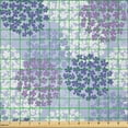 thumbnail image 2 of Ambesonne Floral Fabric by the Yard Microfiber, Hydrangea Flowers, 3 Yards, Ceil Blue Mauve Lavender, 2 of 2