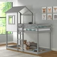 P'kolino Twin Over Twin Tree House Low Bunk Bed, Rustic White with