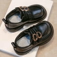 thumbnail image 5 of JUSLIO Girl Shoes Flat British Style Loafers Buckle (Toddler/Little Kid/Big Kid) Leather Shoes 36(US:2) Black, 5 of 6