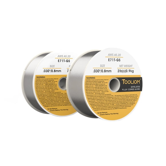 Cable de soldadura TOOLIOM E71T-GS, 0,8 mm, 0,9 kg, paquete de 2