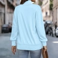 thumbnail image 4 of Women's Solid-color Fashionable Quarter Zip Pullover Casual Long Sleeve Shirts Half Zip Lapel Lightweight Loose Sweatshirts, 4 of 6