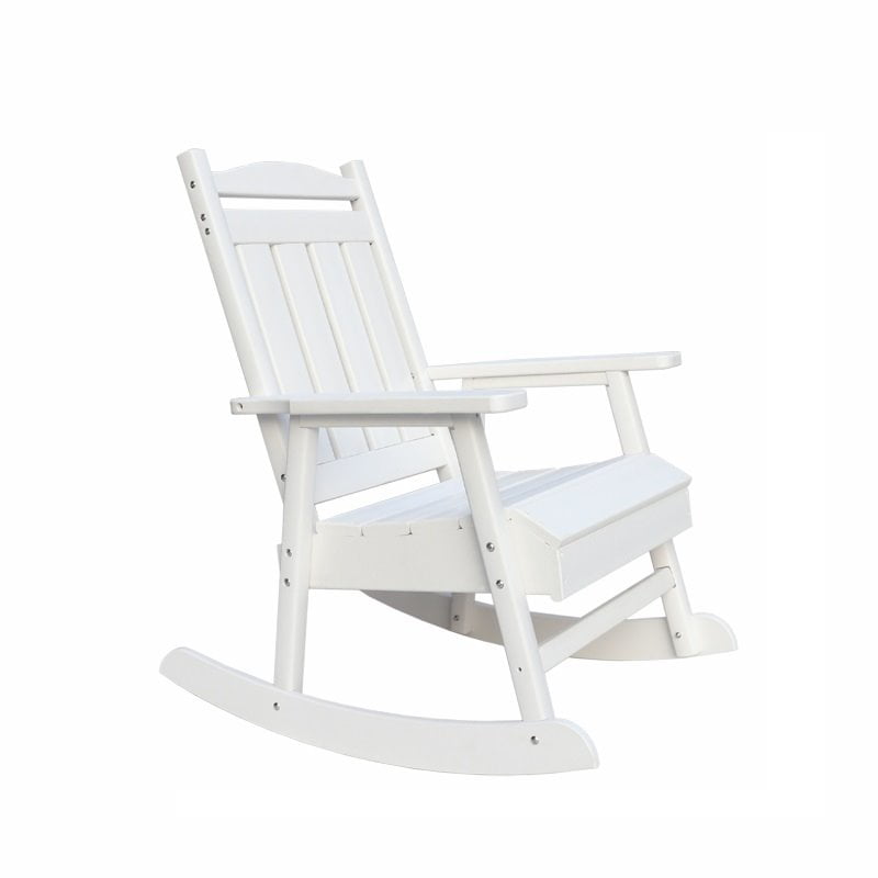 Pemberly Row Eco Friendly Patio Outdoor, White Patio Rocking Chair
