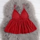 thumbnail image 2 of Mujeres con cuello en v terciopelo sexy mancha pijamas bowknot tops Fridja  nalpqowj9174, 2 of 3