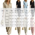 thumbnail image 3 of Aimik Jumpsuits for Women Fashion 3/4 Sleeve Lapel Belted Wide Leg Jumpsuits Summer Fall Womens One Piece Overalls, 3 of 6