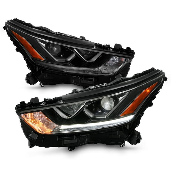 AKKON - Fits 2020-2024 Toyota Highlander Projector Black Headlights Pair Driver Left Passenger Right w/LED DRL