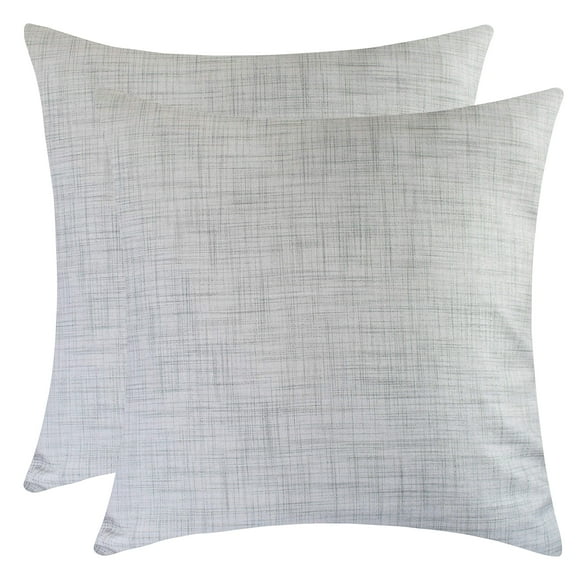 The White Petals Grey Throw Pillow Cover - (16x16 inch) | Decorative, Washable Cushion Covers for Couch, Sofa, Bedroom, Living Room - Pack of 2