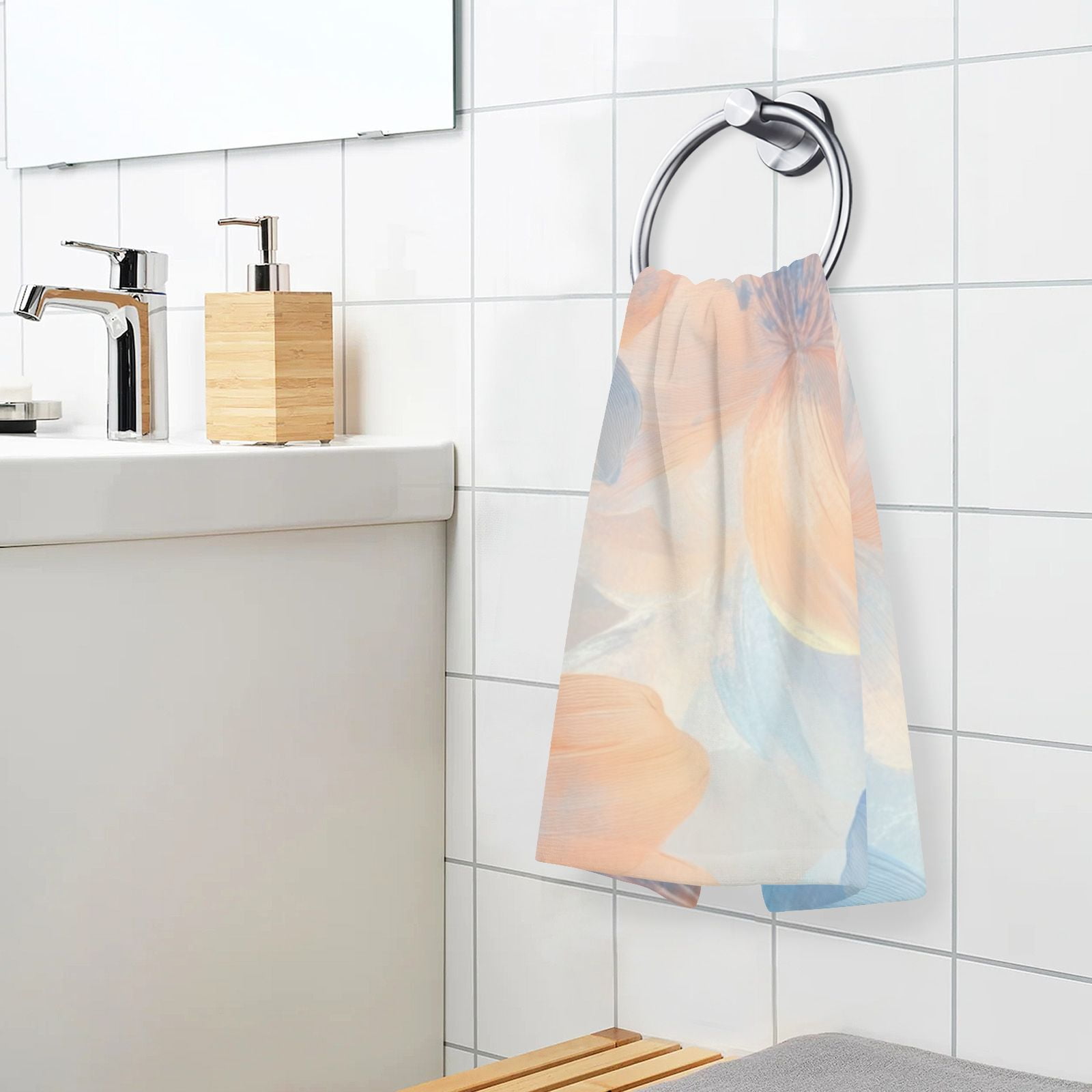 Beautiful Flowers Hand Towels Cotton Bath Towels Large Face Towels Absorbent for Bathroom 2 Packs
