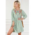 thumbnail image 4 of FOLUNSI Elegant Green Floral Tiered Ruffle Dress, 4 of 8