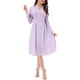 thumbnail image 2 of Vestido Floral de Manga Larga con Escote en V, Plisado y Fluido para Mujer, Midi de Verano, Talla XL, Púrpura Claro, 2 of 5