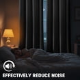 thumbnail image 3 of Lapalife Thermal Insulated 100% Blackout Curtains for Bedroom, 63 Inch Double Layer Thick Quilted Lining Grommet Curtain Noise Reducing for Living room, Bedroom, Black, 1 Panel, 3 of 9
