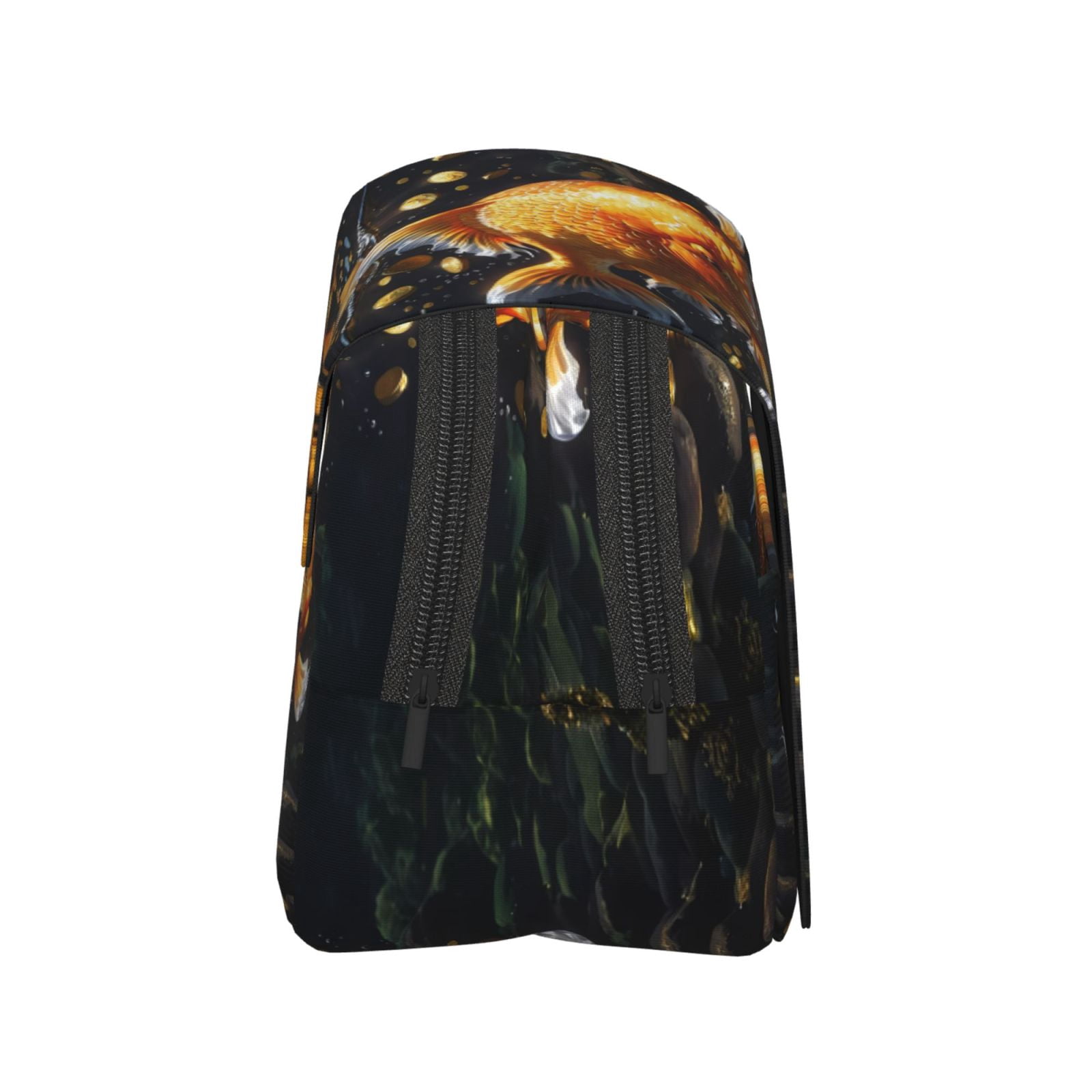 Rateoe Golden Koi And Treasure Pattern Double Clamshell Pen Case, Storage Organizer with Two Zipper Compartments– Holds Up to 50 Pencils & Pens