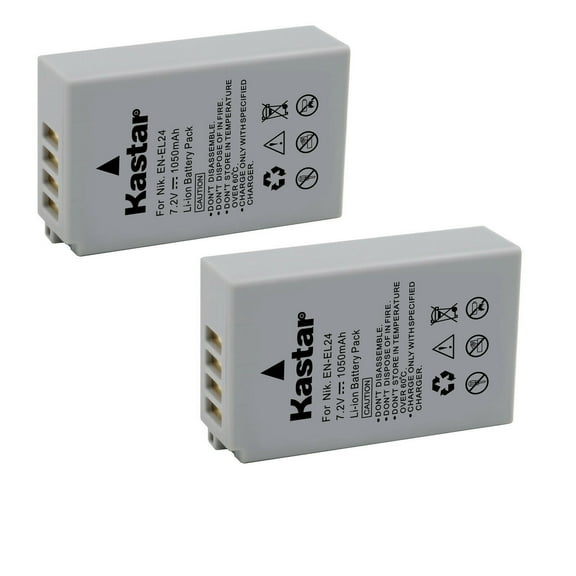 Kastar 2-Pack EN-EL24 Battery Replacement for Nikon EN-EL24 ENEL24 EN-EL24a ENEL24a Battery, Nikon MH-31 Charger, Nikon 1 J5 1J5, Nikon DL18-50 DL1850, Nikon DL24-85 DL2485 Digital Cameras