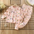 thumbnail image 2 of NOLDARES Newborn Infant Toddler Baby Boy Clothes 2-Piece Cotton Graphic Print Long Sleeve Sweatshirt Tops Elastic Joggers Pants Outfits Clothing(Light Pink,7-8 Y), 2 of 4